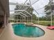 Gorgeous screened pool with attached spa and ample lounge space for outdoor relaxation at 6204 Rockross Ave, New Port Richey, FL 34655