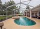Lovely backyard pool with screened enclosure offering ample relaxation space and spa at 6204 Rockross Ave, New Port Richey, FL 34655