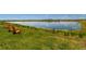 Relaxing backyard setting with orange Adirondack chairs overlooking a calm lake at 11313 Hardwood Hammock Ln, Riverview, FL 33569