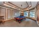Game room featuring a pool table, comfortable seating, and stylish decor at 1170 Gulf Blvd # 1006, Clearwater Beach, FL 33767