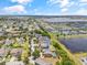 Aerial image captures the property's location near a serene lake and other community amenities, set among residences at 12244 Fairlawn Dr, Riverview, FL 33579