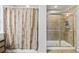 Bathroom featuring separate shower and bathtub with a shower curtain at 12244 Fairlawn Dr, Riverview, FL 33579