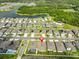 Aerial view of home in a community with a lake and lush landscape at 12382 Shining Willow St, Riverview, FL 33579