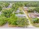 Aerial view of the property, showcasing the home's location with its boundaries outlined at 1607 Bell Shoals Rd, Brandon, FL 33511
