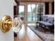 Close up of crystal door knob that leads to the main bedroom and backyard view at 224 Harbor View Ln, Largo, FL 33770