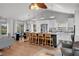 Gourmet kitchen features a large center island with counter seating and stainless steel appliances at 3315 W Hawthorne Rd, Tampa, FL 33611
