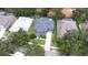 Aerial view of a beautiful two-story home with a screened-in pool and lush greenery at 5931 Cherry Oak Dr, Valrico, FL 33596