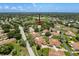 Aerial view of the villa community with a lake, showcasing the well-maintained grounds and mature trees at 8320 High Point Cir # 5, Port Richey, FL 34668