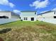 Home's backyard featuring green lawn, and a full perimeter fence for privacy at 13118 Zolo Springs Cir, Riverview, FL 33579