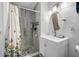 Bathroom featuring a shower and a white vanity at 1641 Jeffords St, Clearwater, FL 33756