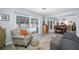 Comfortable living area featuring stylish furniture and seamless access to the screened-in pool at 1641 Jeffords St, Clearwater, FL 33756