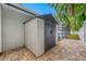 Durable outdoor storage shed near the pool at 1641 Jeffords St, Clearwater, FL 33756