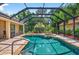 Stunning screened pool area with spa, palm trees, and well-maintained landscaping at 17203 Talence Ct, Tampa, FL 33647