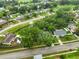 Beautiful aerial view displaying the neighborhood layout and mature trees lining the street at 215 Claire Dr, Seffner, FL 33584