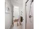 Bathroom features a walk-in shower, hardwood floors and designer features at 307 Palmetto Ln, Largo, FL 33770