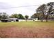 Expansive backyard featuring a single-story home, a barn, and a sprawling lawn at 38819 Otis Allen Rd, Zephyrhills, FL 33540