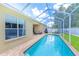 Backyard pool featuring a screened-in patio, lush lawn, and brick pavers for outdoor enjoyment at 4531 River Overlook Dr, Valrico, FL 33596
