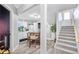 Partially finished basement with stairs to backyard, kitchenette, dining area, and plenty of flexible living space at 4916 Palmetto Point Dr, Palmetto, FL 34221