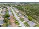 An aerial view of a charming neighborhood featuring well-maintained homes and lush greenery at 8441 Danbury Ln, Hudson, FL 34667