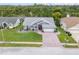 Aerial view of a well-maintained single-Gathering home in a peaceful neighborhood at 8441 Danbury Ln, Hudson, FL 34667