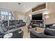 Comfortable living room with large television and modern furnishings at 8441 Danbury Ln, Hudson, FL 34667