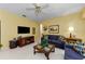 Comfortable living room has ample natural light and a classic decor at 1051 Glynwood Pl, Dunedin, FL 34698