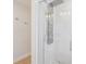 Close up shot of showerhead and fixtures in stand up shower at 106 W Minnehaha St, Tampa, FL 33604