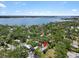 A bird's eye view of the property, highlighting its location near a large body of water at 111 29Th W St, Bradenton, FL 34205