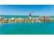 Aerial shot of a beachfront condo building on the ocean at 1380 Gulf Blvd # 805, Clearwater, FL 33767