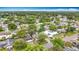 Aerial photo of a neighborhood filled with mature trees surrounding well-maintained houses at 1737 Prince Philip St, Clearwater, FL 33755