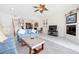 Open living room features high ceilings, tile floors, lots of natural light, and flows into the dining room at 17817 Gulf Blvd # A, St Petersburg, FL 33708