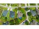 Aerial view of the property, showcasing its well-manicured lawn, screened pool, and neighborhood surroundings at 2847 Mossy Timber Trl, Valrico, FL 33596