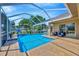 Beautiful backyard with a screened-in pool at 2847 Mossy Timber Trl, Valrico, FL 33596