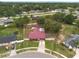 An aerial shot captures a single-Gathering home nestled in a lush, green neighborhood at 3509 King George Ln, Seffner, FL 33584