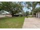 Spacious backyard with mature trees, offering a serene outdoor setting and potential for various activities at 3509 King George Ln, Seffner, FL 33584