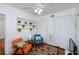 Comfortable living space featuring hardwood floors, contemporary decor and built-in storage at 4154 56Th N St # 720, Kenneth City, FL 33709