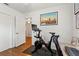 Bright exercise room featuring a Peloton bike and modern décor at 4309 W Empedrado St, Tampa, FL 33629