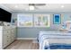 Comfortable bedroom with large windows and blue hues creates a relaxing retreat at 4523 Gulfstream Dr, Hernando Beach, FL 34607