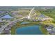 Aerial view of homes located near ponds, with the property indicated by an arrow showing location at 5214 Granite Dust Pl, Palmetto, FL 34221