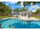 Sparkling in-ground pool surrounded by a concrete deck with ample seating, and privacy fence at 7210 S Sparkman St, Tampa, FL 33616
