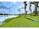 Lush, well-maintained backyard with a canoe near the lake, perfect for outdoor enjoyment at 9827 Sorbonne Loop, Seffner, FL 33584