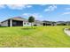 Spacious backyard with well-maintained lawn and a screened-in patio, ideal for outdoor entertaining and enjoying nature at 11785 Little River Way, Parrish, FL 34219