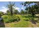 Expansive backyard featuring lush green grass and mature trees overlooking a pond and golf course at 167 Almedo Ne Way, St Petersburg, FL 33704
