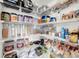 Walk-in pantry with wire shelving and a variety of food and household items at 32136 Conchshell Sail St, Wesley Chapel, FL 33545