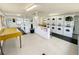 Spacious laundry room featuring multiple washers, dryers, and folding tables for convenience at 4214 Trucious Pl # 4212, New Port Richey, FL 34652