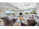Bright and airy living room with water views, tile floors and a comfortable seating arrangement at 5070 Cedarbrook Ln, Hernando Beach, FL 34607