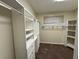 Walk-in closet featuring white shelving, drawer units and storage at 5519 Reflections Blvd, Lutz, FL 33558