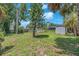 Spacious backyard featuring a lawn and lush trees at 5927 10Th N St, St Petersburg, FL 33703