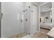Luxurious glass shower featuring modern fixtures and designer tile at 100 Beach Ne Dr # 301, St Petersburg, FL 33701
