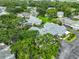 An aerial view of a residential community, with mature trees and well-maintained landscaping at 1111 Golfview Woods Dr # 1111, Sun City Center, FL 33573
